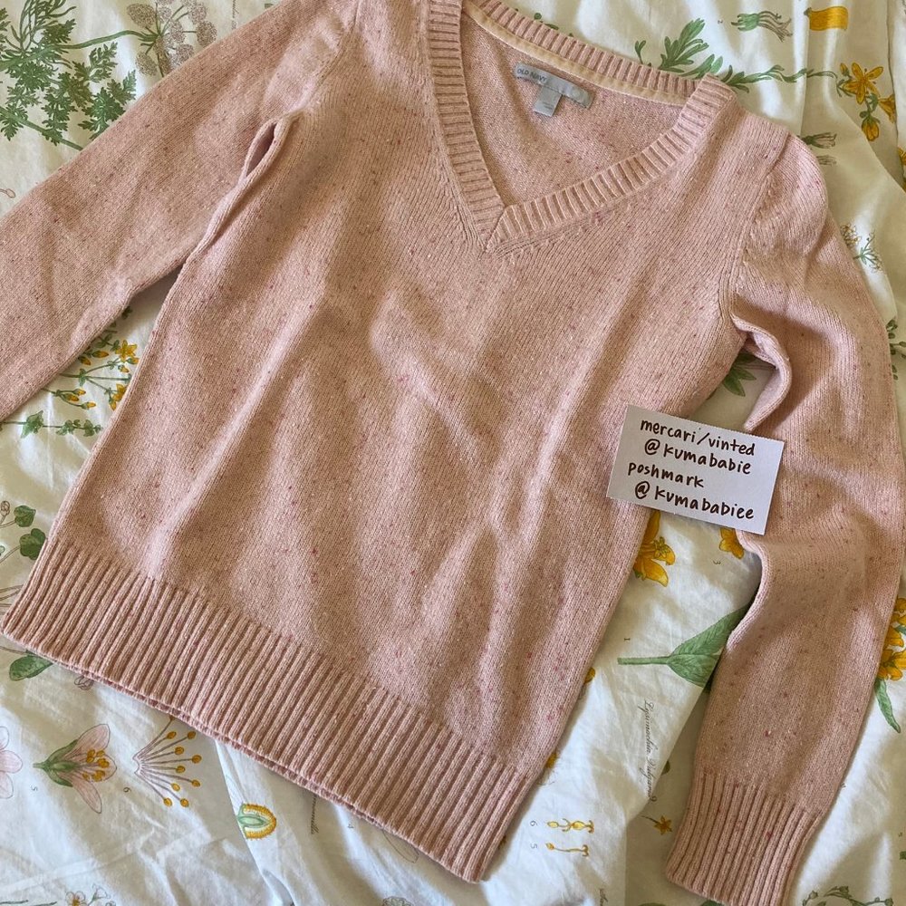 old navy - speckled pink sweater